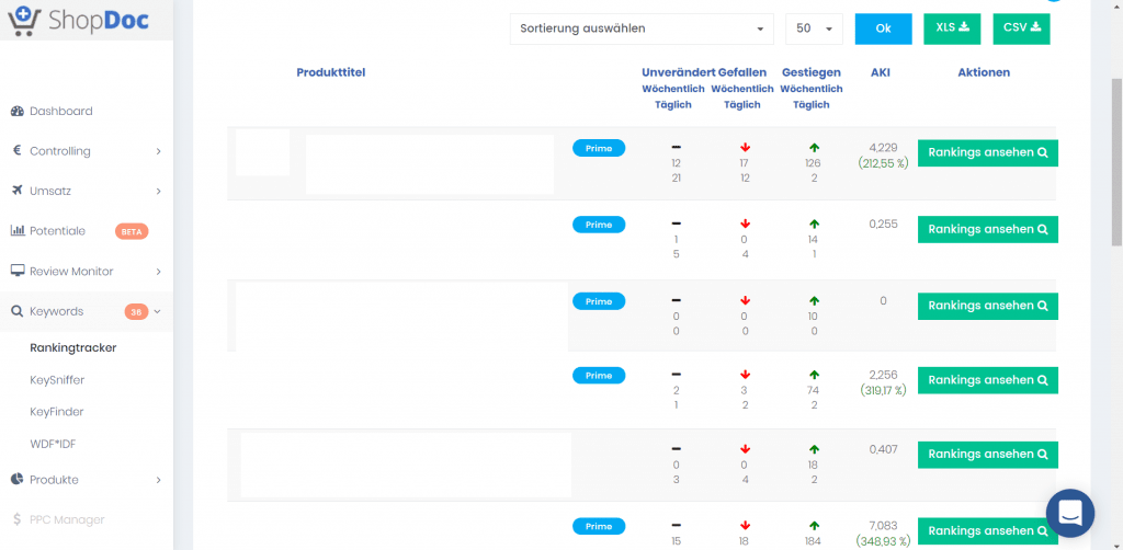 Der Ranking Tracker von ShopDoc ist sehr gut geeingnet um deine Keyword Rankings zu tracken.